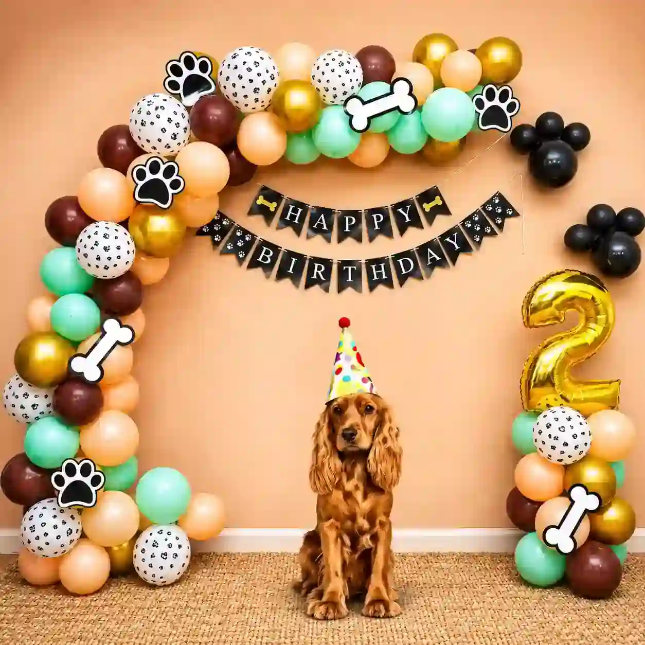 Brown Hair Dog Birthday Decor